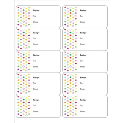 Multi-Color Design Gift Labels, 10 per sheet