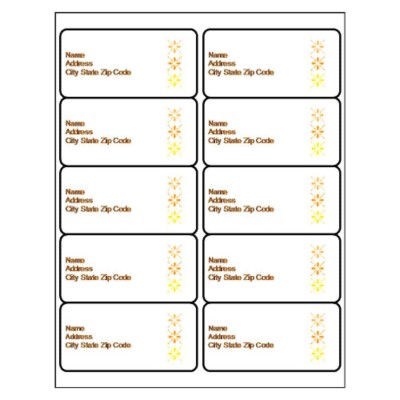 Summer Flowers Shipping Label, 10 per sheet