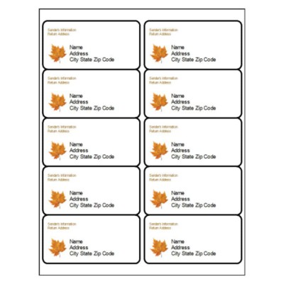 Thanksgiving Shipping Label, 10 per sheet