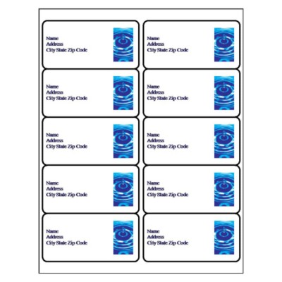 Water Ripple Shipping Label, 10 per sheet
