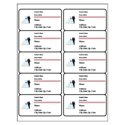 Wedding Shipping Label, 10 per sheet