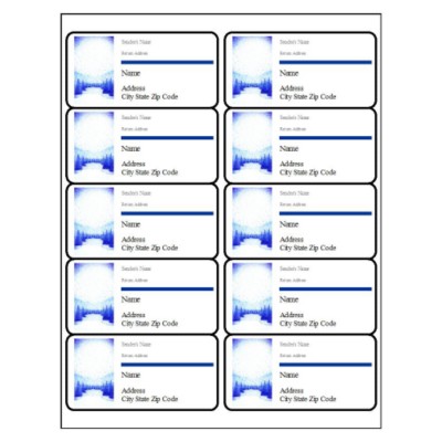 Winter Snow Scene Shipping Label, 10 per sheet