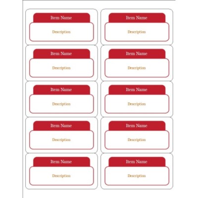 Red Organizing Labels, 10 per sheet