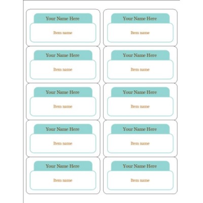 Aqua Organizing Labels, 10 per sheet