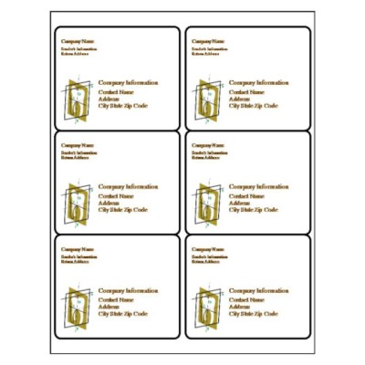 Dental Shipping Label, 6 per sheet