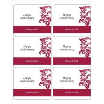 Elegant Flourish Shipping Labels ,6 per sheet