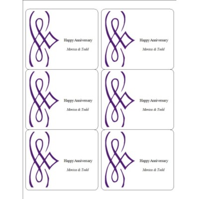 Purple Design Shipping Labels ,6 per sheet