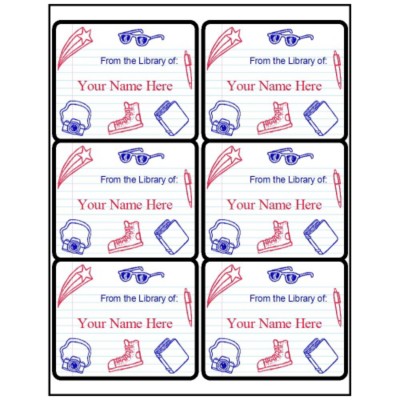 Notebook Sketches Shipping Label , 6 per sheet