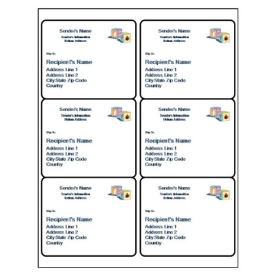 Baby Blocks Shipping Label, 6 per sheet