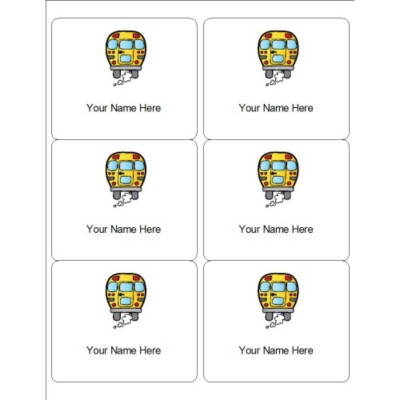 Chubby Bus Shipping Labels, 6 per sheet