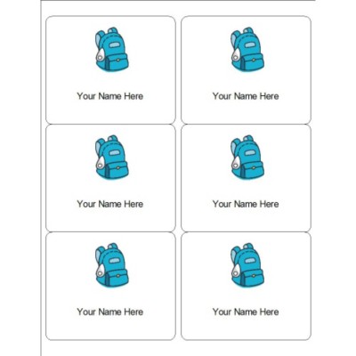 Backpack Shipping Labels, 6 per sheet
