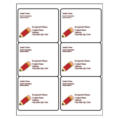 School Shipping Label, 6 per sheet