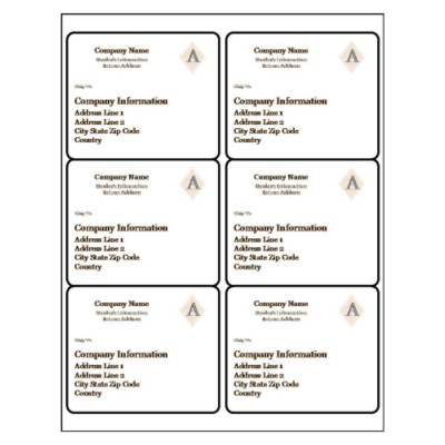 Beige Design Shipping Label, 6 per sheet