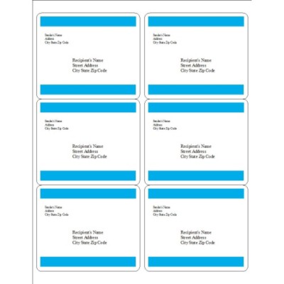 Blue Bars Shipping Labels, 6 per sheet