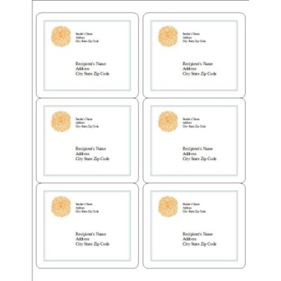 Orange Flower Shipping Labels, 6 per sheet