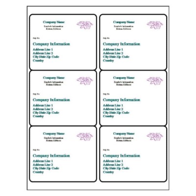 Flower Shipping Label, 6 per sheet
