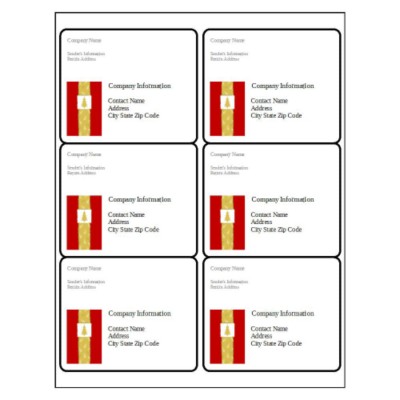 Christmas Tree Shipping Label, 6 per sheet