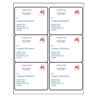 Santa Shipping Label, 6 per sheet