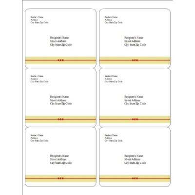 Simple Blocks Shipping Labels, 6 per sheet