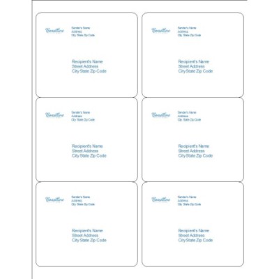Simple Logo Blue text Shipping Labels, 6 per sheet