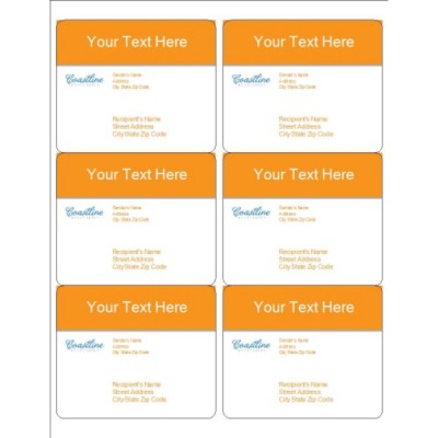 Simple Logo Orange Text Shipping Labels, 6 per sheet