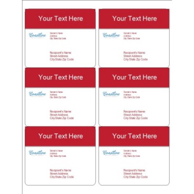 Simple Logo Magenta Text Shipping Labels, 6 per sheet