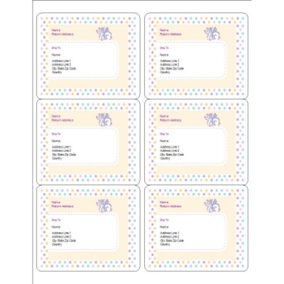Easter Dots Shipping Labels, 6 per sheet