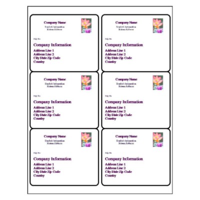 Water Lily Shipping Label, 6 per sheet