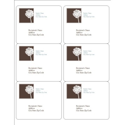 Brown Tree Shipping Labels, 6 per sheet