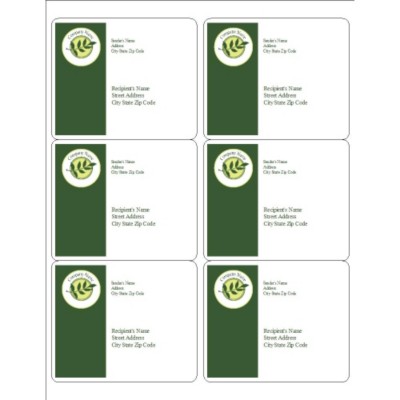 Green Sprig with Background Shipping Labels, 6 per sheet