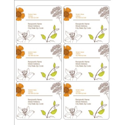 Simple Garden Shipping Labels, 6 per sheet