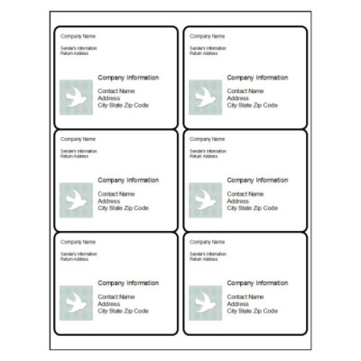 Holiday Peace Dove Shipping Label, 6 per sheet