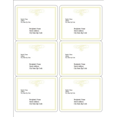 Elegant Swirl Design Shipping Labels, 6 per sheet