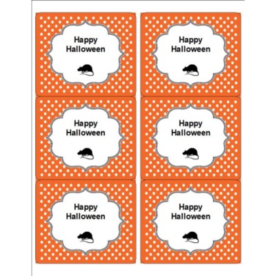 Oh Rats! With Orange Dot Pattern Shipping Labels , 6 per sheet