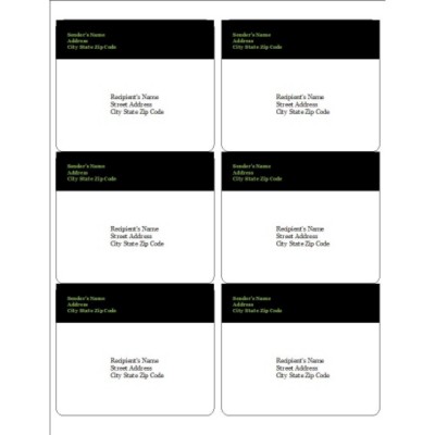 Simple Black Block Shipping Labels, 6 per sheet