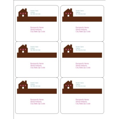 Simple Home Shipping Label , 6 per sheet