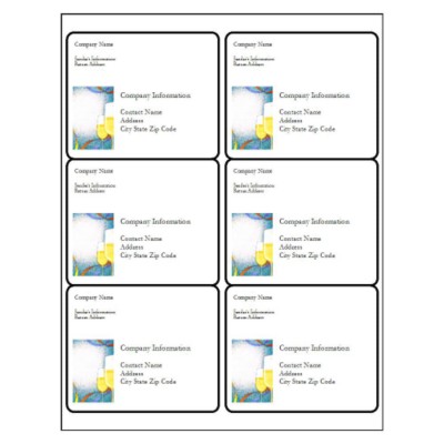 New Year's Party Shipping Label, 6 per sheet