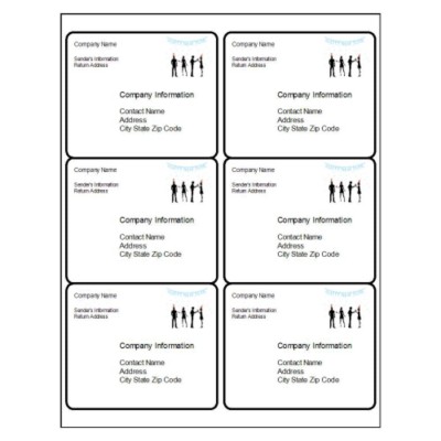 Happy New Year Shipping Label, 6 per sheet