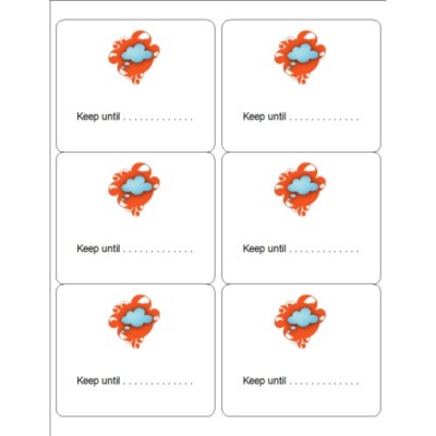 Orange Splatter Labels, 6 per sheet