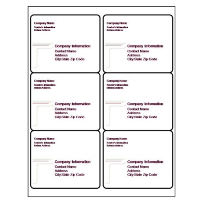 Lines Shipping Label, 6 per sheet