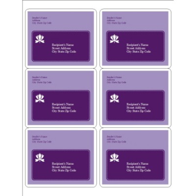 Classic Purple Shipping Label 6, per sheet