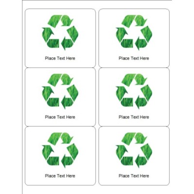 Grassy Recycle Labels, 6 per sheet