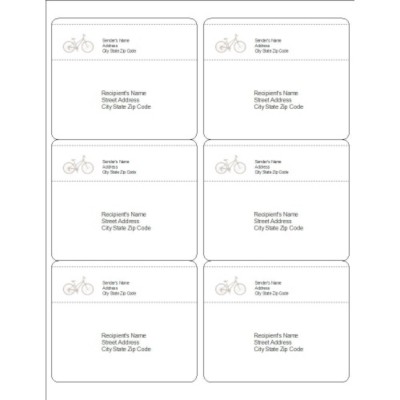 Grey Bicycle Shipping Labels, 6 per sheet
