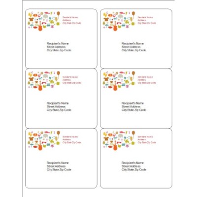 Kids Icons Shipping Labels, 6 per sheet