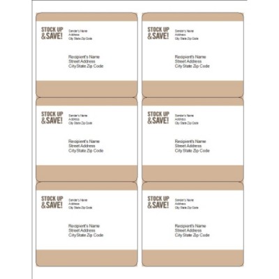 Pale Taupe Border Shipping Labels, 6 per sheet