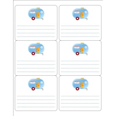 Summer Camp Trailer Property Labels, 6 per sheet