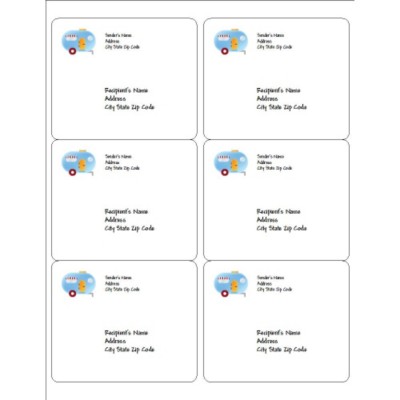 Summer Camp Trailer Shipping Labels, 6 per sheet