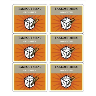 To Go Box Labels, 6 per sheet