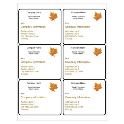 Thanksgiving Shipping Label, 6 per sheet