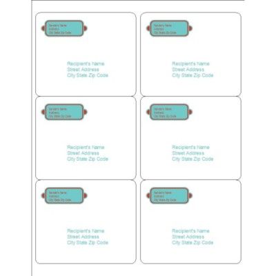 Bright Red Design Shipping Labels, 6 per sheet